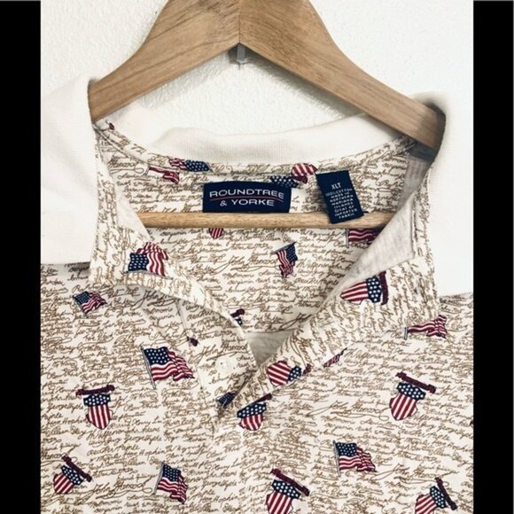 RoundTree & Yorke American‎ Print Button Polo Shirt - Picture 6 of 12